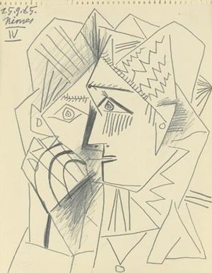 'Tête de Femme 1965', pencil study from sketchbook 'Tête de Femme 1965', pencil study from sketchbook IV