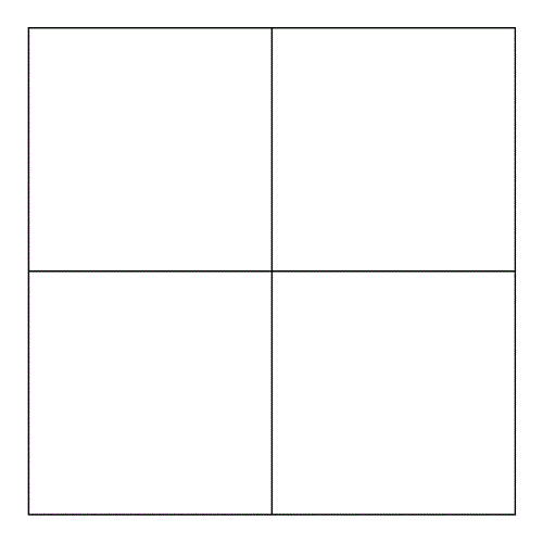 Step 1 - Start with a construction grid of four squares.