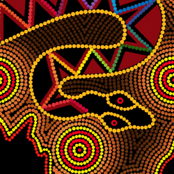 Aboriginal Art Dreaming Stories - The Rainbow Serpent