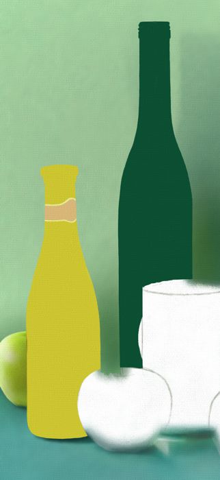 Step 2 - Underpaint the bottles with flat colors.