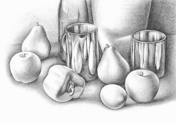 How to draw a still life with a pencil (106 photos): step-by-step  instructions for beginner artists