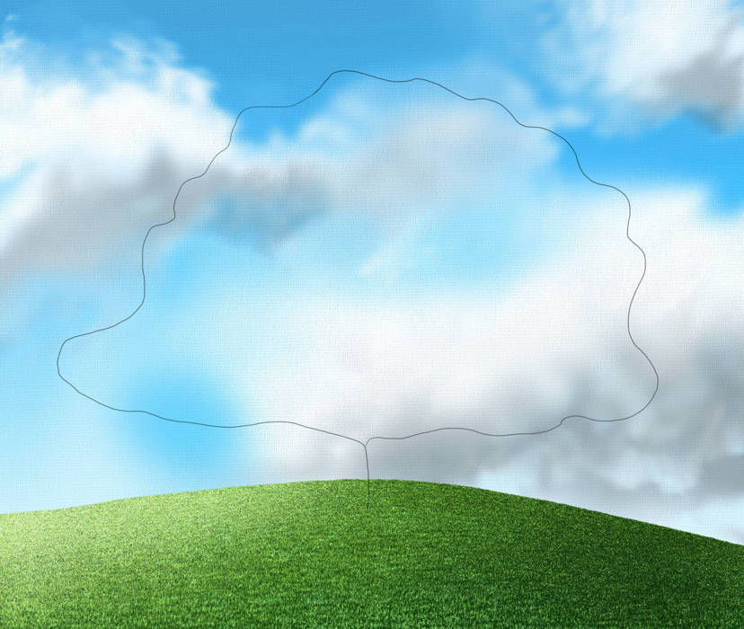 How to Paint a Tree - Outline the shape of the tree