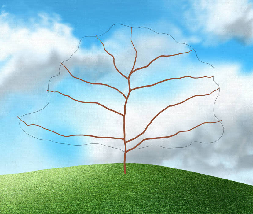 How to Paint a Tree - Inducate the trunk and a few branches